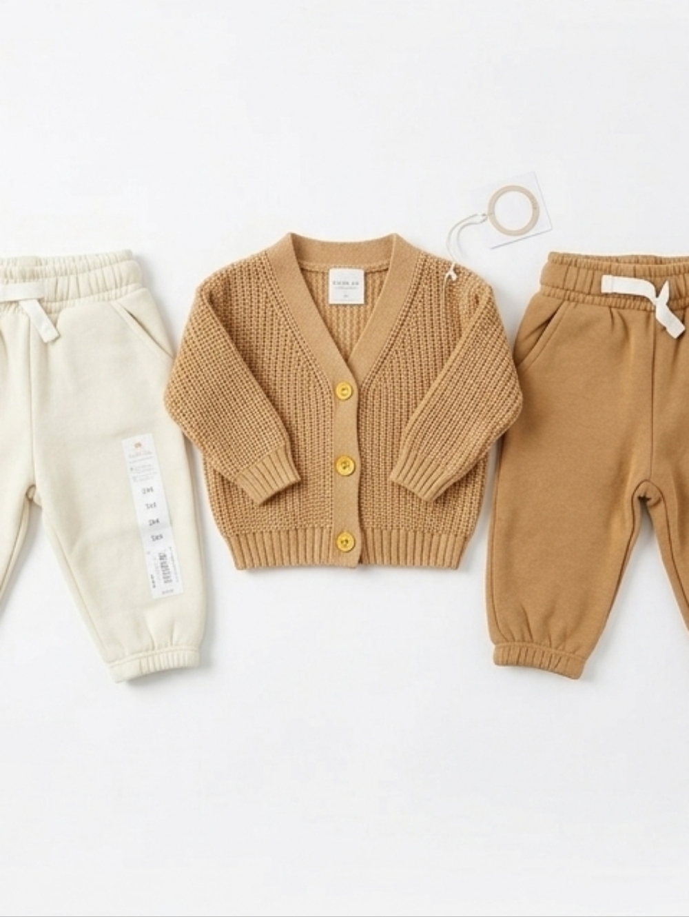 New Little Co Knit Sweater + 2 Pairs Jogger Sweatpants Bundle Baby Boy 3 M